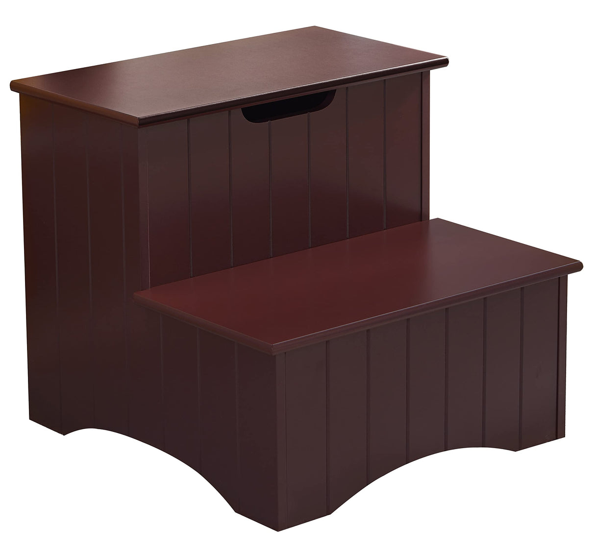 Kings Brand Furniture - 2 Step Wooden Step Stool with Hidden Storage for Adults or Kids, Dog Stairs, Walnut Kings Brand Furniture