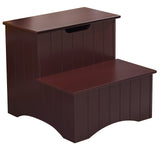 Kings Brand Furniture - 2 Step Wooden Step Stool with Hidden Storage for Adults or Kids, Dog Stairs, Walnut Kings Brand Furniture