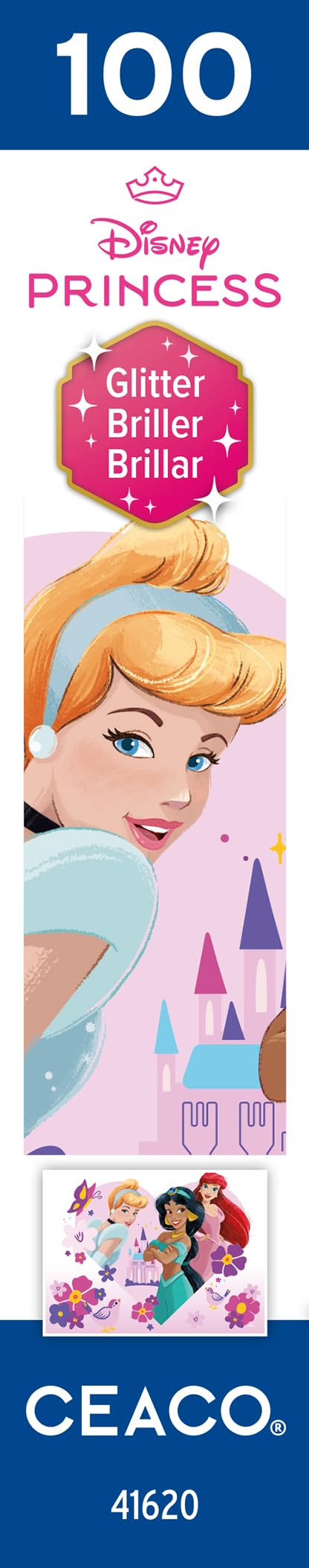 Ceaco - Disney - Princess Trio - Glitter Puzzle - 100 Piece Jigsaw Puzzle Ceaco