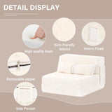 Tiita Folding Sofa Bed Couch,Single Size Foldable Futon Chair Bed with Pillow, Folding Sleeper Sofa Chair Bed Floor Mattress for Guest Room, Living Room, Beige Tiita