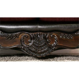 Furniture of America Eli Faux Leather Tufted Sofa in Burgundy and Dark Brown Furniture of America