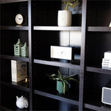 BOWERY HILL 84" Tall 18-Shelf Triple Wide Wood Bookcase in Chocolate Espresso BOWERY HILL