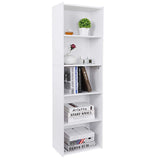 Nouva 5-Tier Bookcase, Freestanding Wood Open Bookshelf Storage Rack for CDs Movies Books, Book Organizer Shelves for Bedroom Living Room Study Office,White Nouva