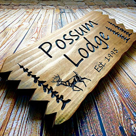 Custom cabin Sign Personalized Wooden Carved Last Name Outdoor Camping Sign Benchmark Signs And Gifts