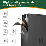 Letaya Metal Black Storage Cabinet with Lock-71 Tall Metal Pantry Cabinets,5 Adjustable Shelves and Lock Door for Home,Office,Warehouse,Utility Room Letaya