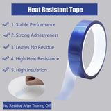 HSDCO 4 Rolls Heat Tape for Sublimation, Heat Resistant Tape for Heat Transfer Sublimation Press, 20mm x 33m(108ft) No Residue Heat Transfer Tape (Blue) HSDCO