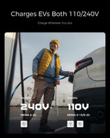 Level 1/2 EV Charger, 16A 110-240V Portable EV Charger with 25FT Cable, Home Electric Vehicle Charging Stations with NEMA 6-20 Plug NEMA 5-15 Adapter for All J1772 EVs EG evgoer