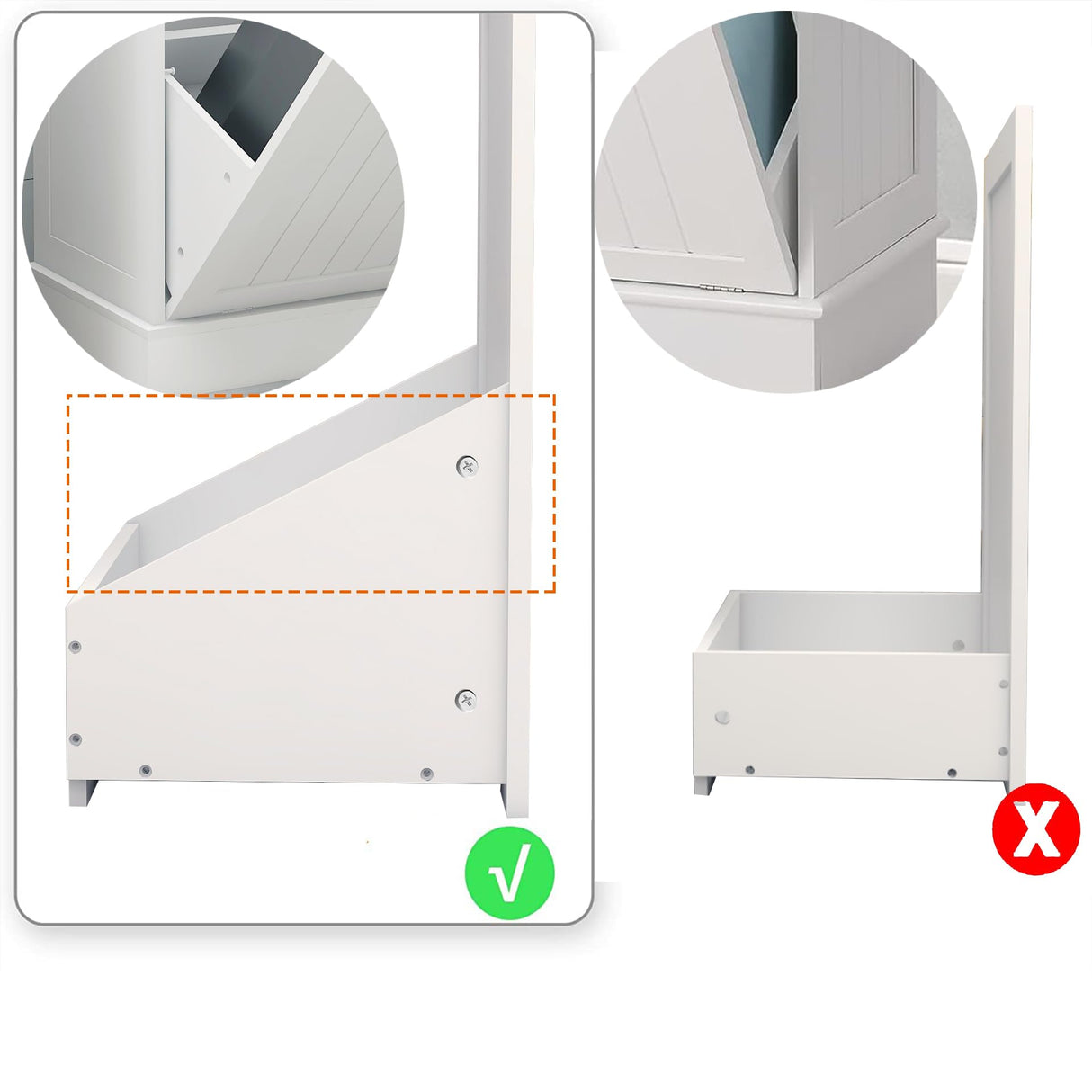 RASOO Double Tilt Out Trash Can Cabinet Freestanding Wooden Kitchen Garbage Trash Can Cabinet with Wood GrainTabletop and 2 Drawers RASOO