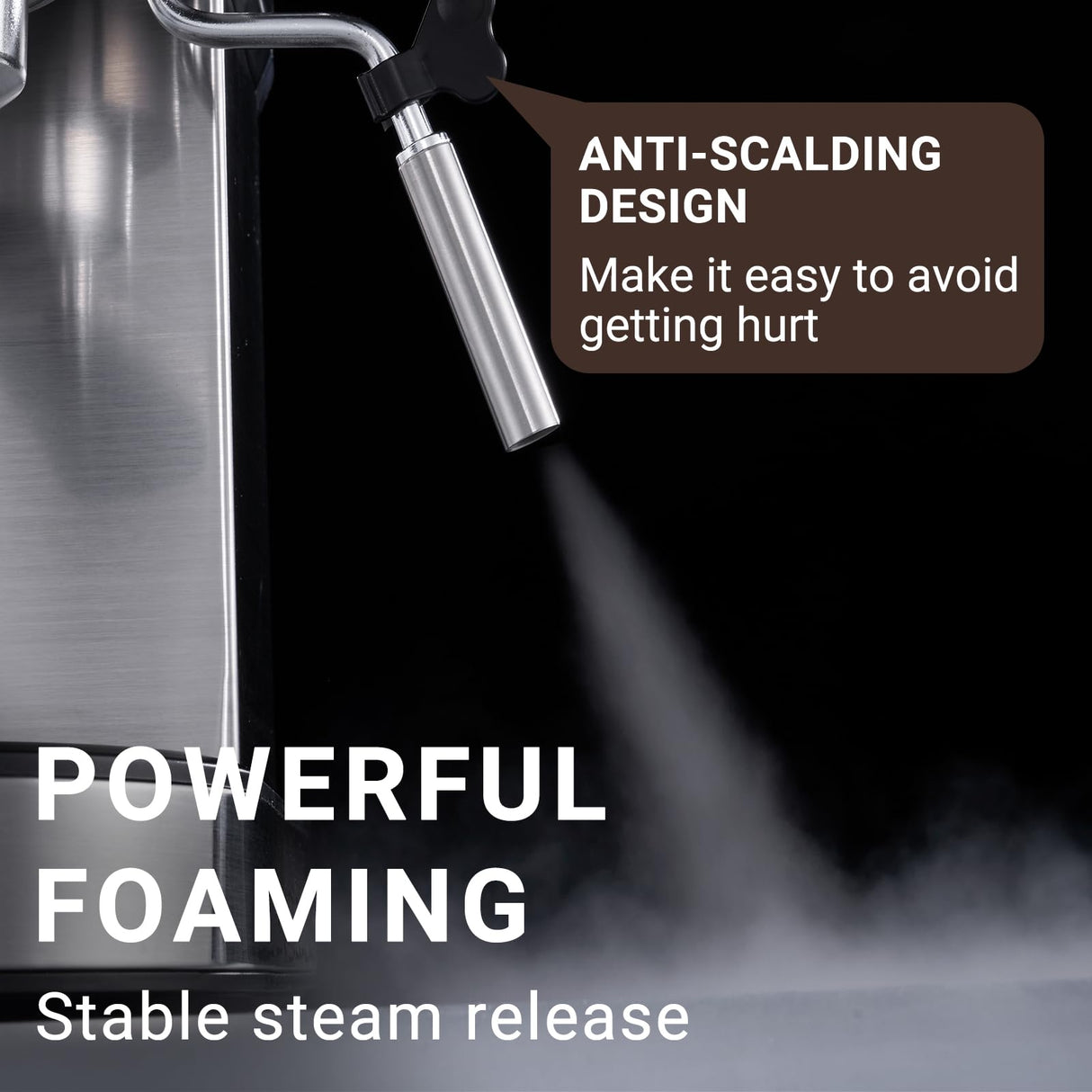 AMZCHEF Espresso Machine with 20 Bar, Professional Espresso Maker with Milk Cream/Steam Stick, Compact Stainless Steel Coffee Machines, 34oz Household Detachable Water tank, Gift for Dad or Mom AMZCHEF