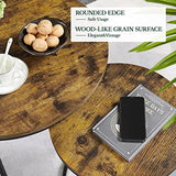 Yaheetech Nesting Coffee Table, Round Coffee Table for Living Room, Nesting Table with Wooden Tabletop and Sturdy Metal Frame, Stacking Living Room Tables Nesting End Table Set of 2, Rustic Brown Yaheetech