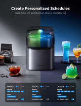 GoveeLife Smart Ice Maker Countertop, Portable Ice Machine with Voice Control, 9 Ice Cubes in 6 Minutes 3 Sizes, 26lbs/24Hrs, Self Cleaning RGB Lights, Quiet Ice Maker with Scoop for Kitchen Silver GoveeLife