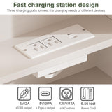 YYJ 74.8''Makeup Vanity Desk with Large Mirror and Lights&Charging Station,Modern Corner Vanity Table with 8 Storage Drawers and Shelves,Dressing Table with nightstand,Makeup Table for Bedroom,White YYJ