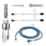 Pinkiou Airbrush Kit with Different Nozzle and Needles Muti-Purpose Dual Action Airbrush Sets with Air Brush 0.2 0.3 &0.5mm Needles and Air Hose for Hobby Model Painting Tattoo Cake Nail Art Pinkiou
