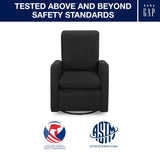 GAP babyGap Cloud Recliner with LiveSmart Evolve - Sustainable Performance Fabric, Jet Black Delta Children