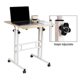 Mind Reader Standing Desk, Adjustable Height, Computer Desk, Laptop Desk, Portable, Rolling, 23.5"L x 19.5"W x 39"H, White Mind Reader