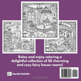 Fairy Rooms Adult Coloring Book: 50 Magical Illustrations of Rooms Inside Fairy Houses WoodArtSupply