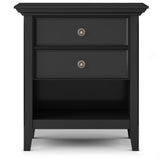 SIMPLIHOME Amherst SOLID WOOD 24 Inch Wide Traditional Bedside Nightstand Table in Black, For the Living Room and Bedroom SIMPLIHOME