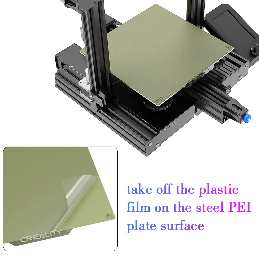 Creality Ender 3 Removable PEI Magnetic Flexible Spring Steel Plate Heated Bed 235x235mm for Ender 3 S1/Ender 3 V2/Ender 3 V2 Neo/Ender 3/Ender 3 Pro/Ender 5/Voxelab Aquila C2 3D Printer - WoodArtSupply