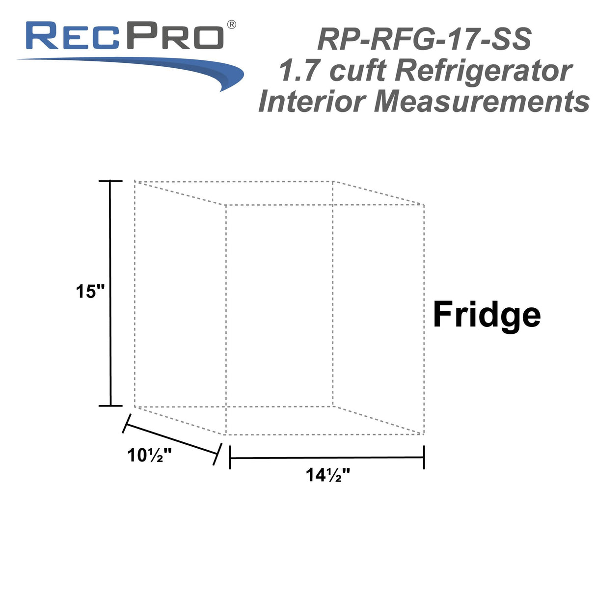 RecPro 1.7 cu. Ft refrigerator RecPro