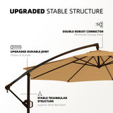 wikiwiki 10ft Patio Umbrellas Offset Outdoor Umbrella Cantilever Hanging Umbrellas w/Infinite Tilt, Fade Resistant Waterproof RECYCLED FABRIC Canopy & Cross Base, for Yard, Garden & Deck, Tan wikiwiki