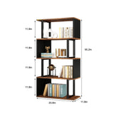 ALISENED 5 Tier Bookshelf, S Shaped Geometric Bookcase, Narrow Freestanding Display Shelves, Modern Wood Decorative Storage Rack for Bedroom, Living Room, Home Office, Black 5-Tier ALISENED