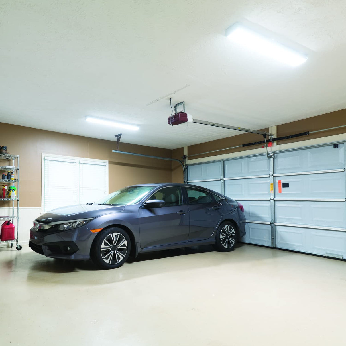 Lithonia Lighting FMLWL 48 840 Low-Profile LED Flush Mount Ceiling Light, Wraparound Lighting Fixture for Kitchen, Laundry Room, Garage, and More, 4-Foot, 4000K Cool White Lithonia Lighting