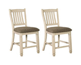 Signature Design by Ashley Bolanburg 24" Counter Height Farmhouse Barstool, 2 Count, Antique White Signature Design by Ashley