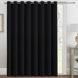 H.VERSAILTEX Blackout Patio Curtains 100 x 108 Inches for Sliding Door Extral Wide Blackout Curtain Panels Thermal Insulated Room Divider - Grommet Top, 9' Tall by 8.5' Wide - Jet Black H.VERSAILTEX