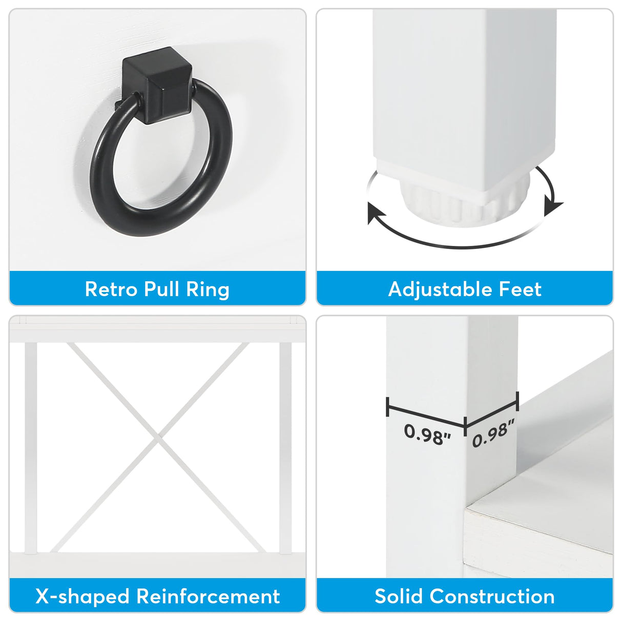 Tribesigns 70.8" Console Table with 3 Drawers, Farmhouse Entryway Table with Storage Shelf, Narrow Long Sofa Foyer Table for Entryway, Hallway (White/Brown) Tribesigns