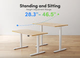 FEZIBO Electric Standing Desk, 55 x 24 Inches Height Adjustable Stand up Desk, Sit Stand Home Office Desk, Computer Desk, Maple FEZIBO