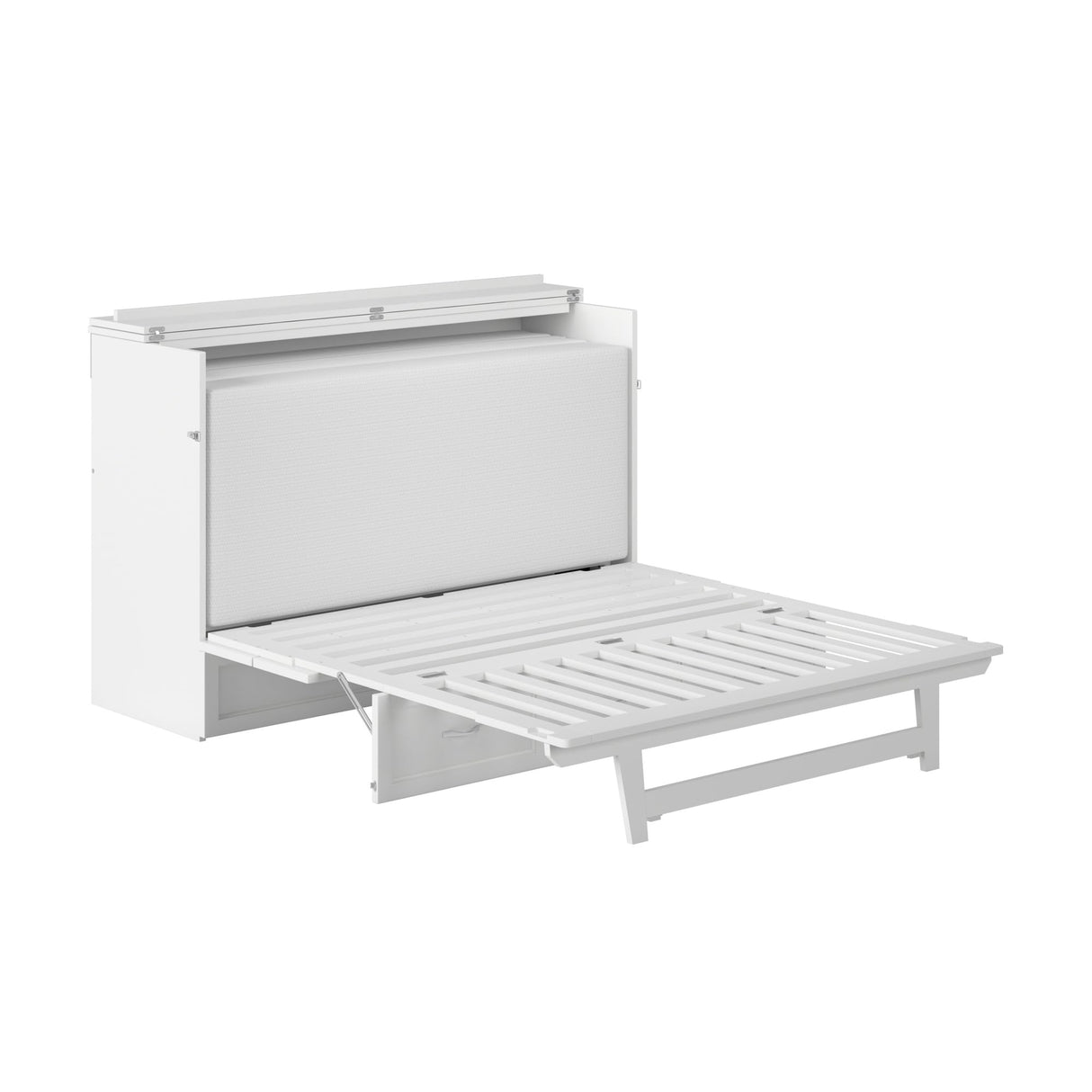 AFI, Northfield Queen Murphy Bed Chest with Mattress, Storage Drawer and Built-in USB Charger, White AFI