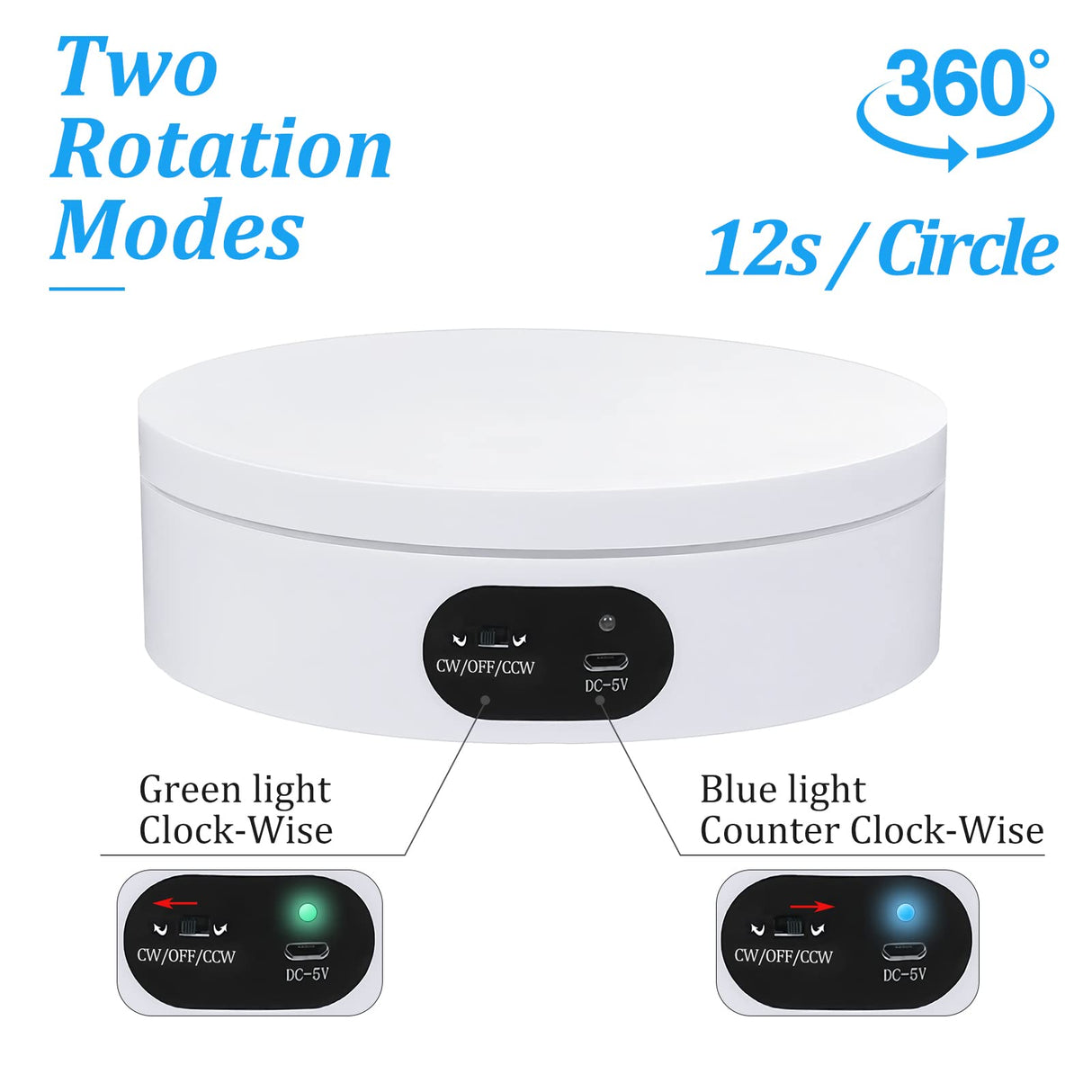 USLINSKY Exhibition Stand for Sublimation Tumbler, 360° Automatic Mute Rotating Revolving Platform 12oz, 20oz&50oz Heat Press Blanks Tumblers Skinny Straight, Cup(White), White-01 (ZT-001) USLINSKY