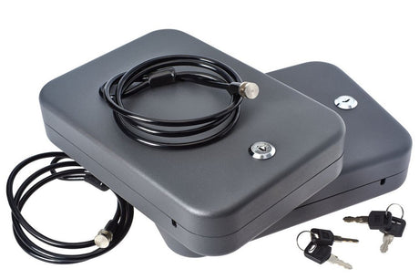 SnapSafe Portable Lock Box for Guns and Valuables, 2 Pack - Includes 2 Lock Boxes (Keyed Alike), 4 Keys, Patented Security Cable - An Ideal Car Gun Safe, TSA Gun Case - XL, Black, 10 x 7 x 2 Inches SnapSafe