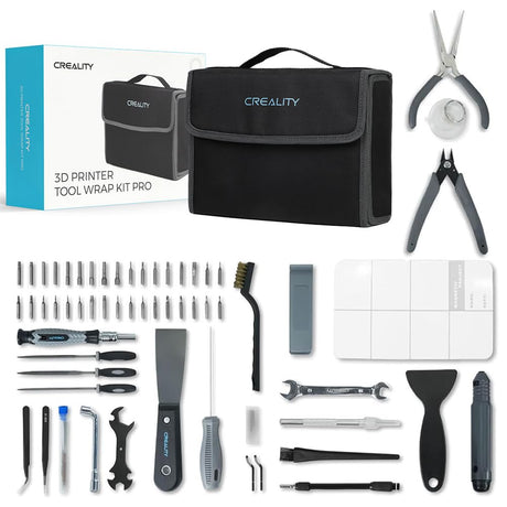 Creality Official 3D Printer Tools Kit, 74 Pcs in 1 3D Printing Tool Wrap Kit Assembly/Removal/Finishing/Deburring/Filament Cutting Tool with Nozzle Cleaning Kit for All FDM Printers Creality