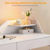 CubiCubi Vanity Desk with 2 Drawers, 40 Inch Computer Home Office Desk, Modern Makeup Dressing Desk, Study Work Table, White CubiCubi