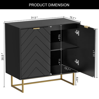 Scurrty Set of 2 31.5'' Sideboard Buffet Cabinet with Storage, Top Weight Capacity 150lbs Sideboard Storage Cabinet with Doors and Adjustable Shelf, Accent Cabinet for Living Room, Kitchen, B - WoodArtSupply