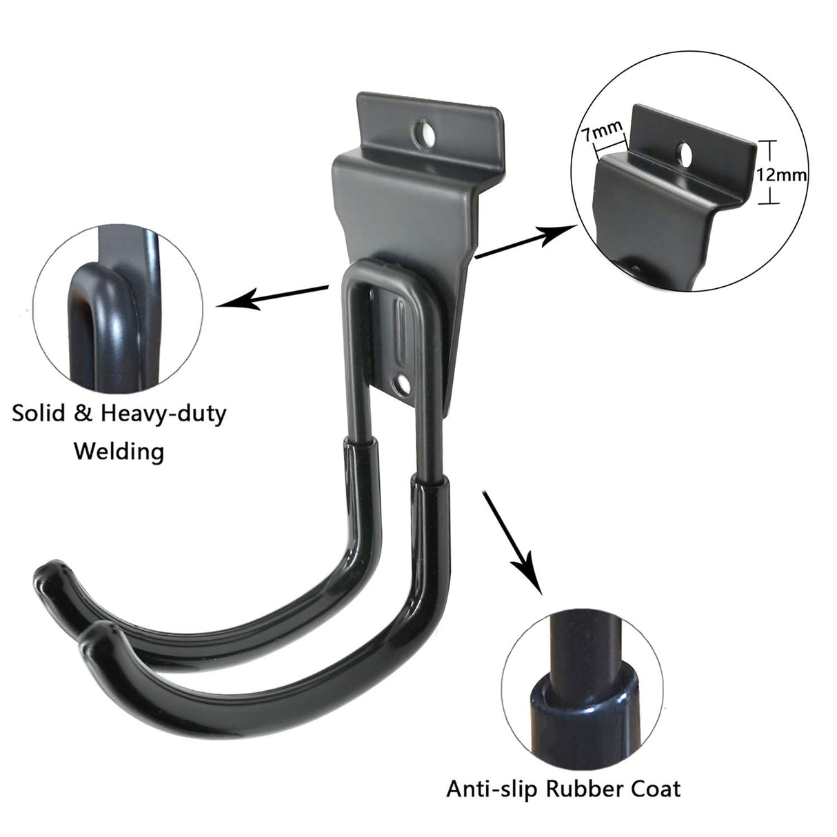 ATOOLA Slatwall Hooks, Garage Slatwall Accessories, Multi Size Slat Wall Accessory, 14 Pack Utility Hooks for Slatwall ATOOLA