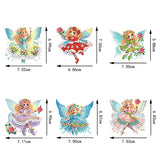 YUE ZHE 6 PCS Diamond Painting Keychains Double Sided Flower Fairy Diamond Art Kits for Adults DIY 5D Painting Keychains Ornaments for Adults Beginners DIY Crafts Decor YUE ZHE
