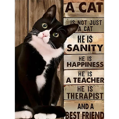 STGLCR 5D Cat Diamond Painting Kits for Adults,Diamond Art Cute Animal Inspirational Diamond Art Kits for Adults,DIY Full Round Drill Diamond Dots with Gem Arts for Home Wall Decor 16 X 12inch