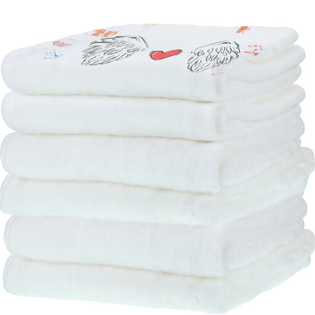 Preboun 6 Pcs Sublimation Throw Blanket Thick Plush Blankets Soft Fuzzy Blanket White Blank Blanket for DIY Custom Personalized Sublimation Photo (30 x 40 Inch) Preboun