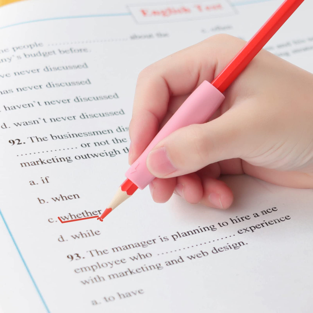 OSteed Ergonomic Pencil Grip, Extender & Cap 3 in 1, Silicone Pencil Partners Pack of 6 Pcs for Kids and Adults Handwriting OSteed