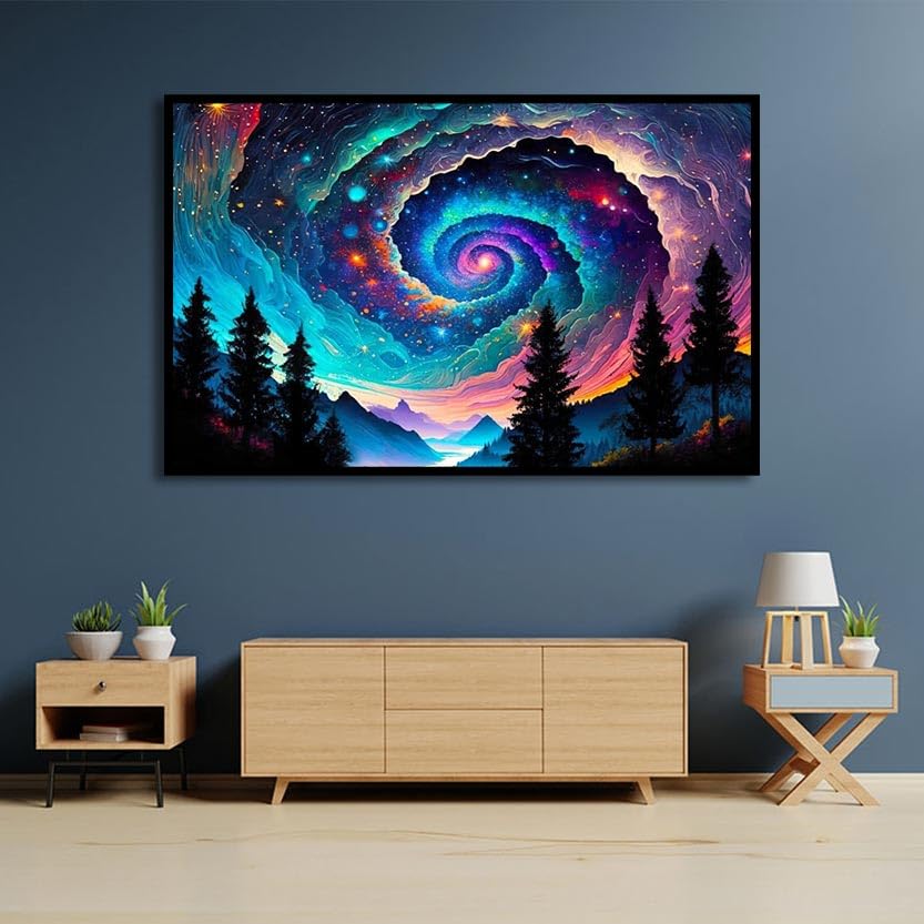 pchmcu 5D Diamond Painting Mountain,Diamond Painting Galaxy Kits for Adults,DIY Full Drill Crystal Rhinestone Arts and Crafts,Gem Art Paints with Diamond Home Wall Decor 27.5 X 15.7inch pchmcu