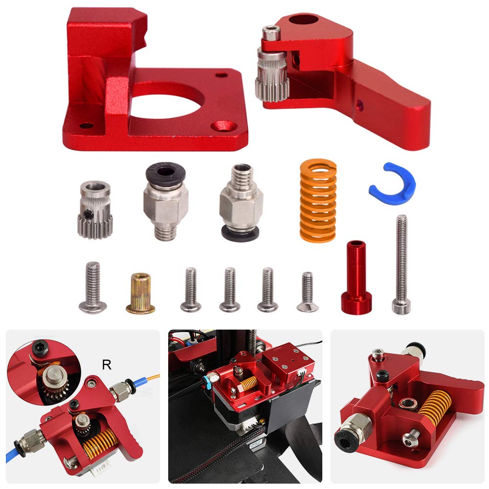 Zeelo 3D Printer Upgrade Extruder Dual Driver Long-Distance Remote Metal Extruder Right Hand Block Kit Spare Parts 1.75mm Filament for CR-10S Pro Anet A8 Anycub Mega Wanhao i3 - WoodArtSupply