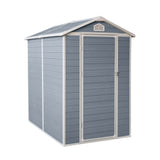 6x4 FT Resin Outdoor Storage Shed with Floor,All-Weather Outdoor Shed with Lockable Door,Window & Sloped Roof,Plastic Outside Tool Storage for Garden,Backyard,Patio,Lawn,Gray IMagacFun