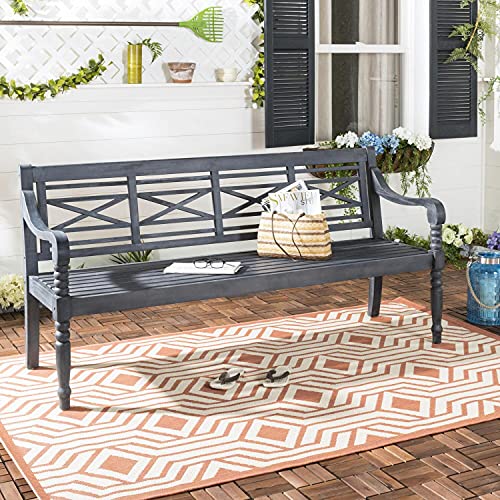 Safavieh Patio Collection Martin Adirondack Acacia Wood Bench, Natural Safavieh