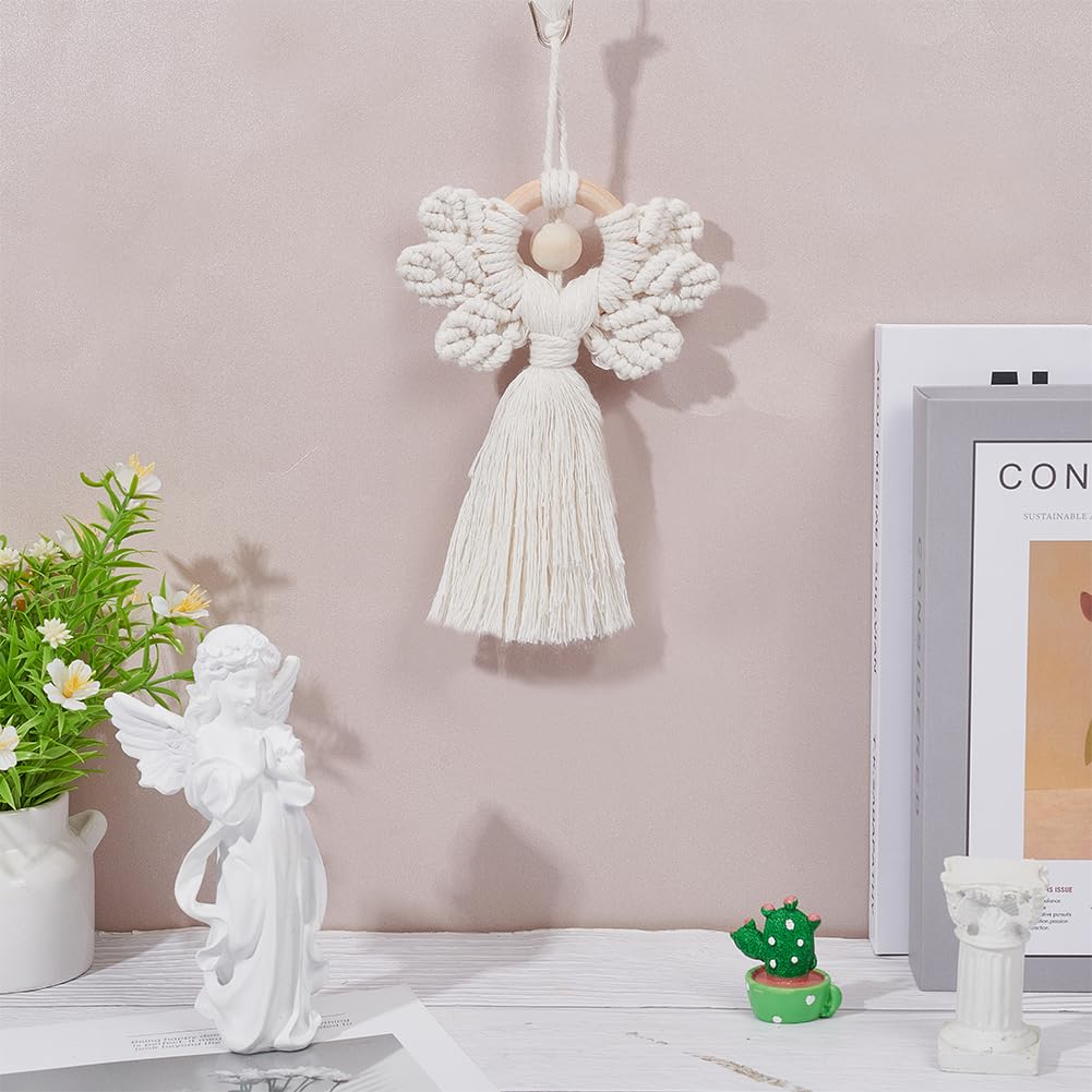 ORIGACH 3 Set DIY Angel Macrame Kit, Boho Wall Hanging Ornament for Beginners, Angel Wings Kit With Instruction Tutorial for Adults ORIGACH
