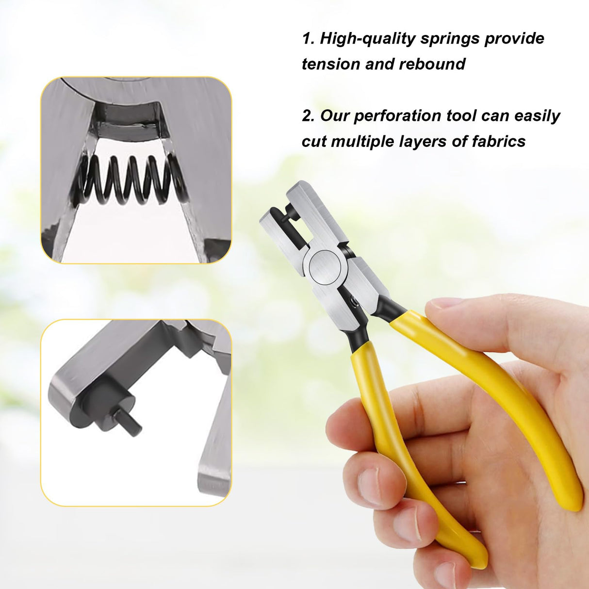 QBXMY7 2pcs Watch Band Hole Punch Plier, 2.0mm Belt & Shoe Strap Punch Tool, Handheld Wrist Belt Leather Hole Punch for DIY Craft & Fabric QBXMY7