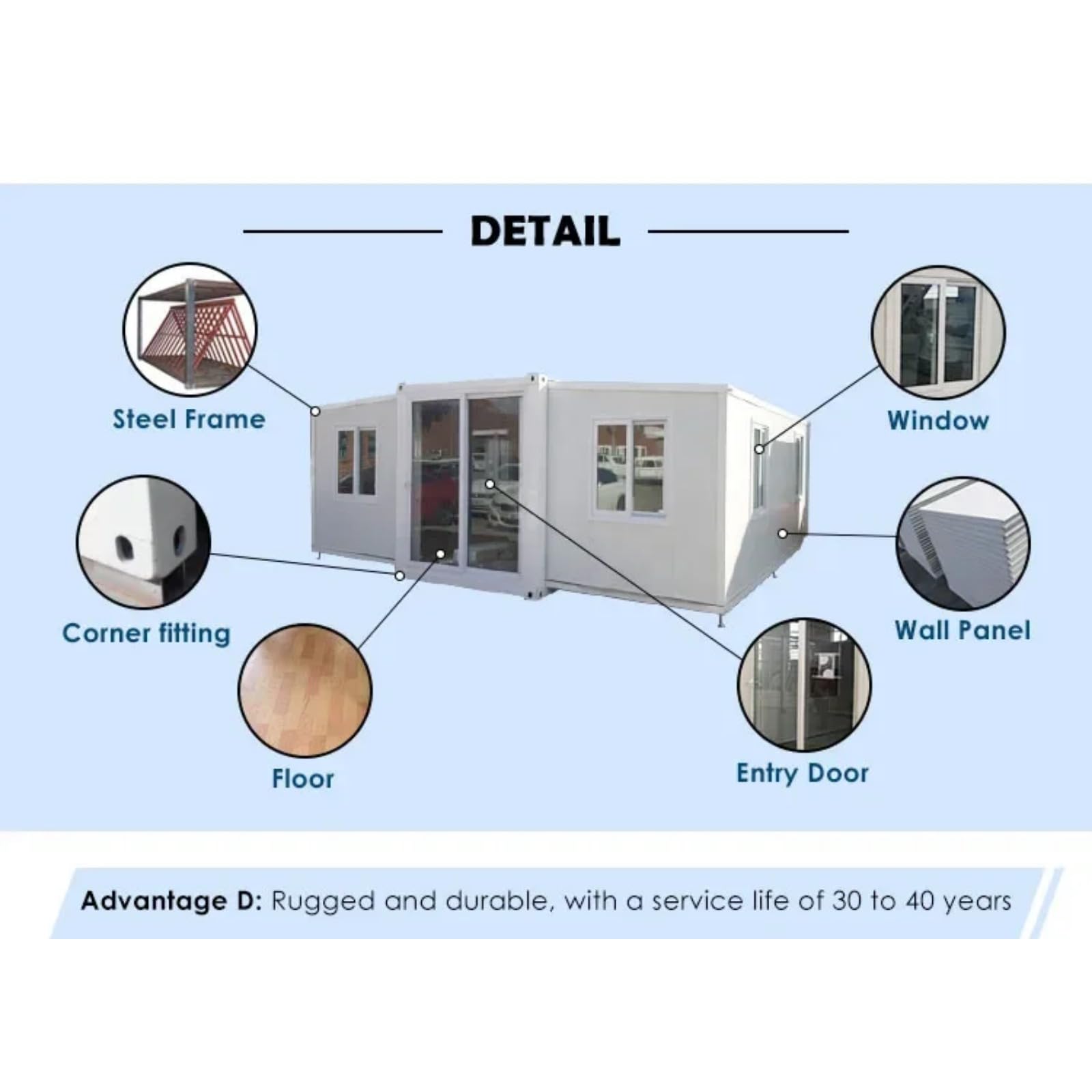 Prefab Container House Modular Office Fantastic Modern Capsule Tiny House Foldable Tiny Home 20ft 40ft Prefab Container House - WoodArtSupply