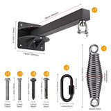 SELEWARE 18" Long Wall Mount Heavy Bag Hanger Heavy Duty Punching Bag Hanger with Spring Adjustable Boxing Bag Bracket for Home Gym Indoor Outdoor Boxing, Muay Thai and MMA Training SELEWARE