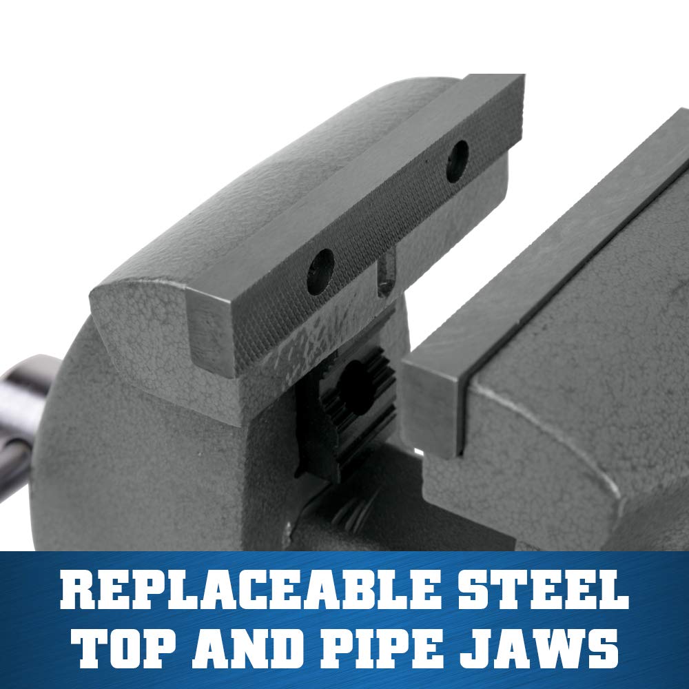 Wilton Mechanics Bench Vise, 5" Jaw Width, 5-1/4" Jaw Opening, 3-3/4" Throat (Model 745) Wilton